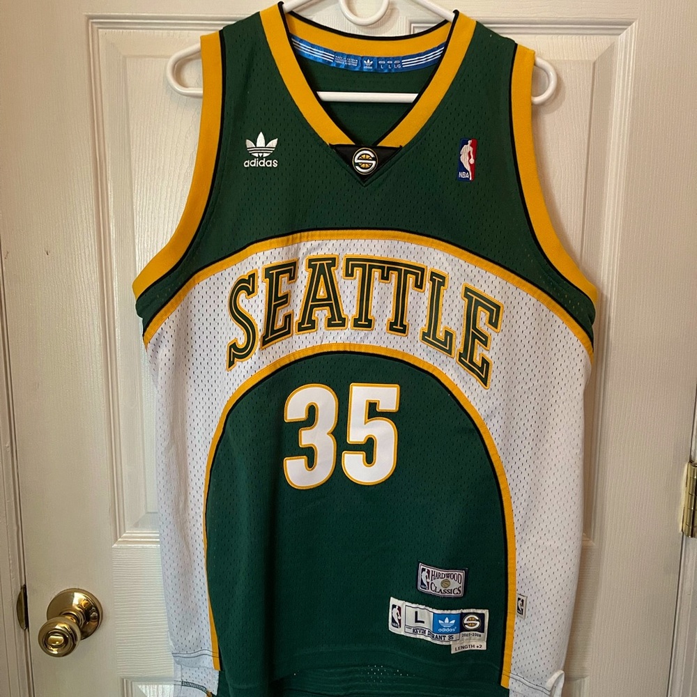 OFFER! Kevin Durant Large 2007-2008 Seattle SuperSonics Hardwood Classics Jersey